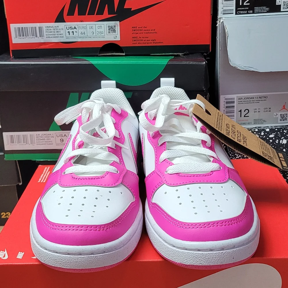 Nike Kids Pink and White Sneakers
